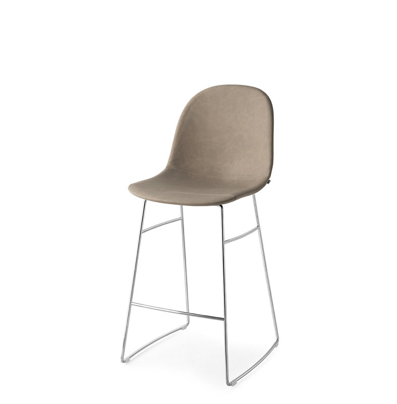Academy Upholstered Bar Stool with Chromed Frame, Desert Vintage, Counter Stool (26” Seat Height)