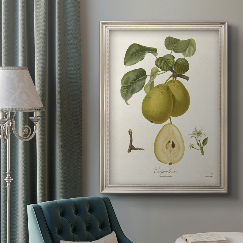 Vintage Pears - reproduction de cadre photo sur toile, H 25 po x l 21 po, Pas de tapis, Toile avec cadre doré