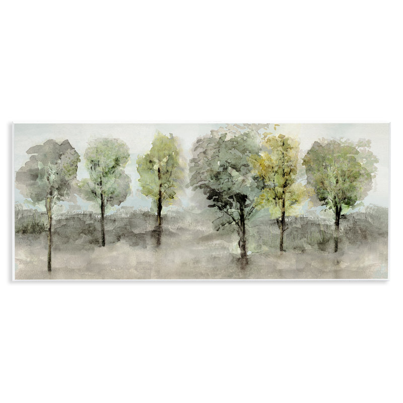  Splashed Watercolor Trees Wall Plaque Art by Val Rhodes