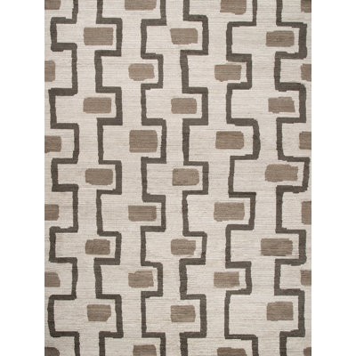 Bariloche Collection Hand Knotted Wool Geometric Shapes Area Rug
