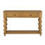 Stratford Rectangular Wood Console Table with Drawers, Natural Oak