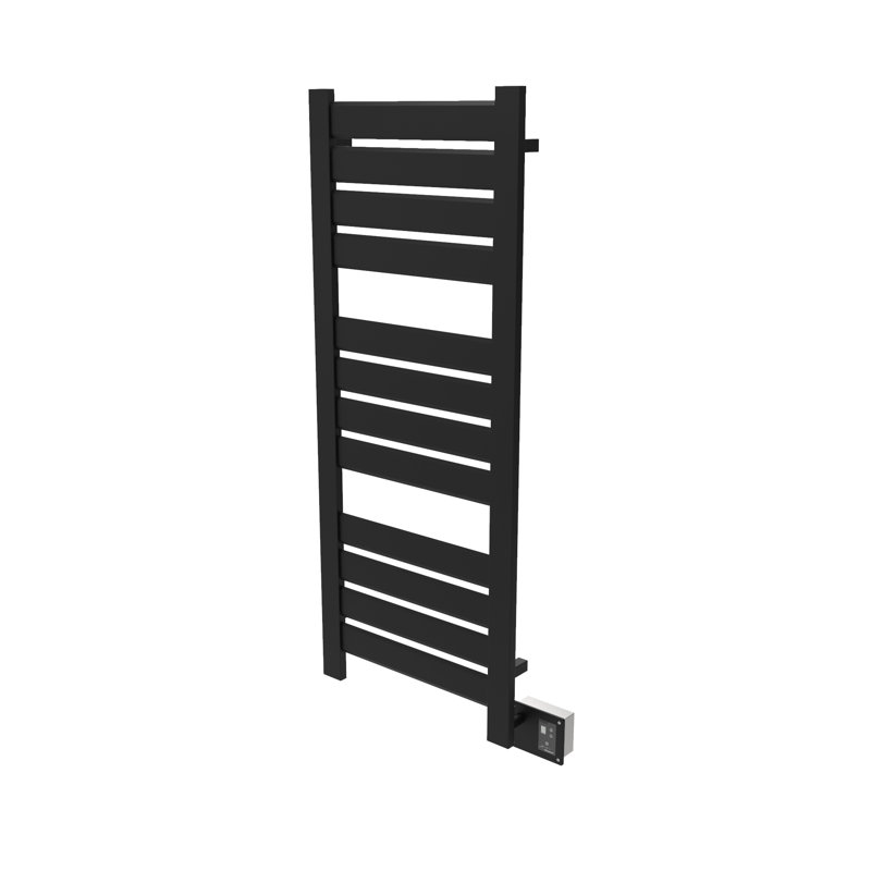 Chauffe-serviettes électrique mural double usage Vega, Noir mat
