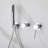 Modern 10" Wall Mounted Rainfall Shower System With Handheld Shower, Rotatable Shower-129178242