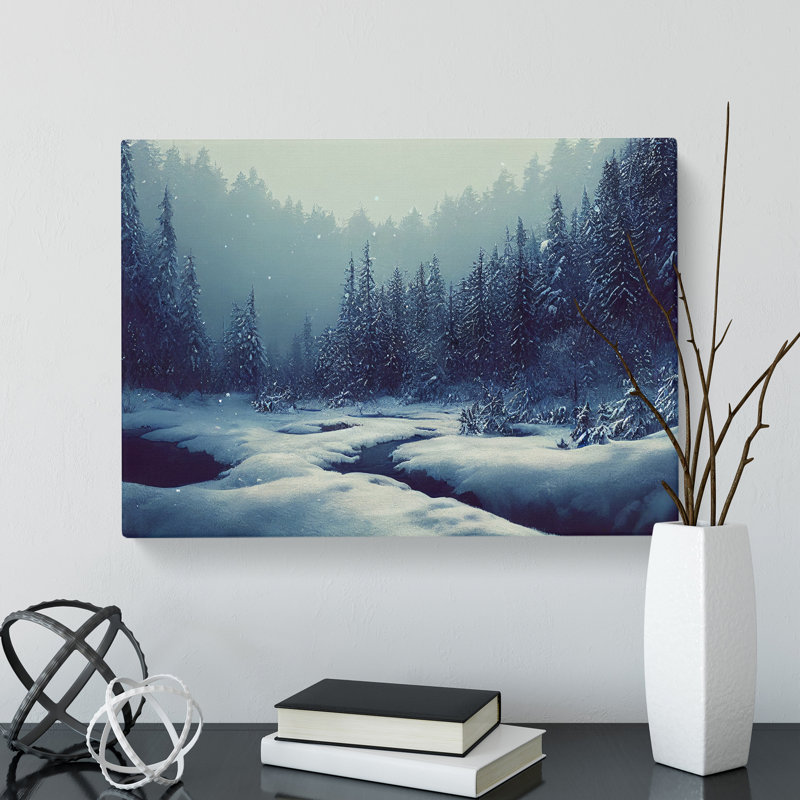 Entrancing Winter Forest - Wrapped Canvas Print, 40cm H x 60cm W x 3cm D