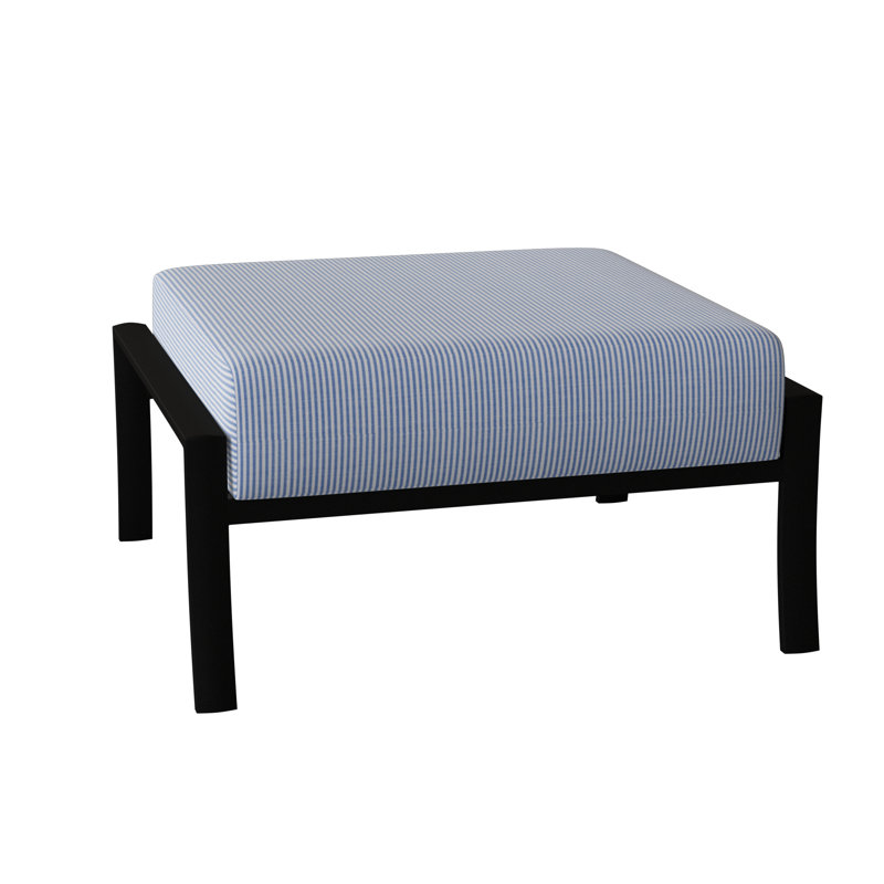 Fremont Outdoor Ottoman, Sesame, Textured Black