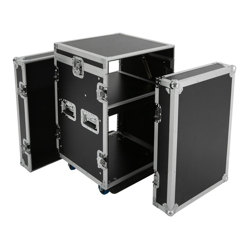 10U Network & Stereo Rack with 4 Wheels (PA DJ Rack)