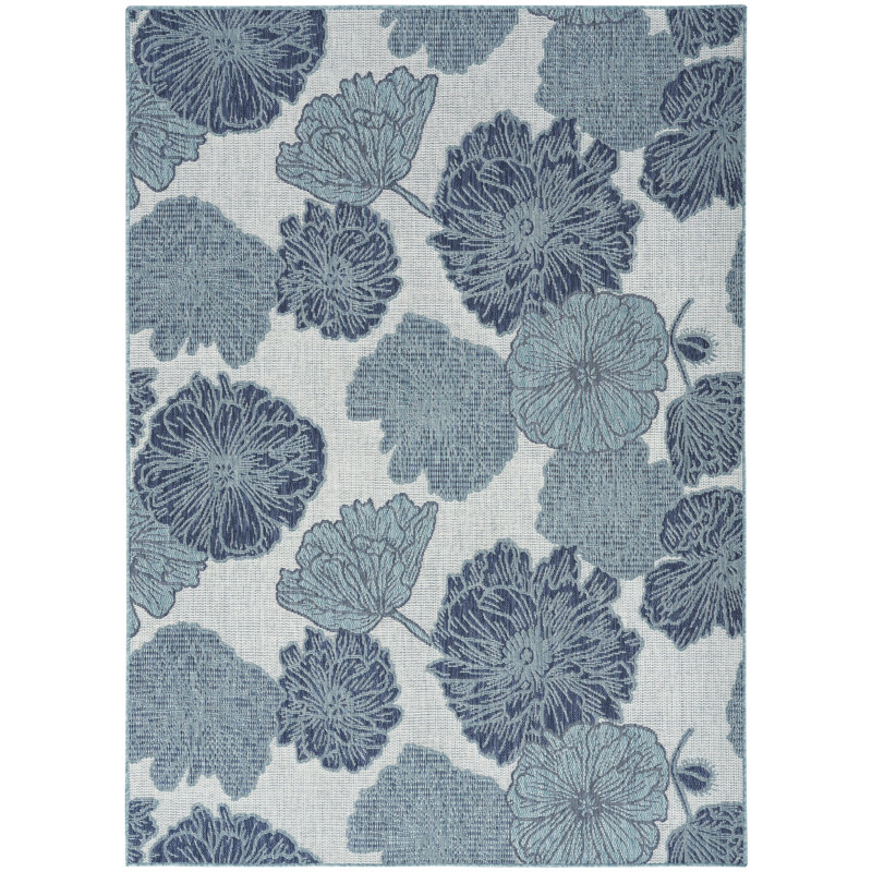 Ovidijus Floral Indoor / Outdoor Rug, Rectangle 6' x 9'