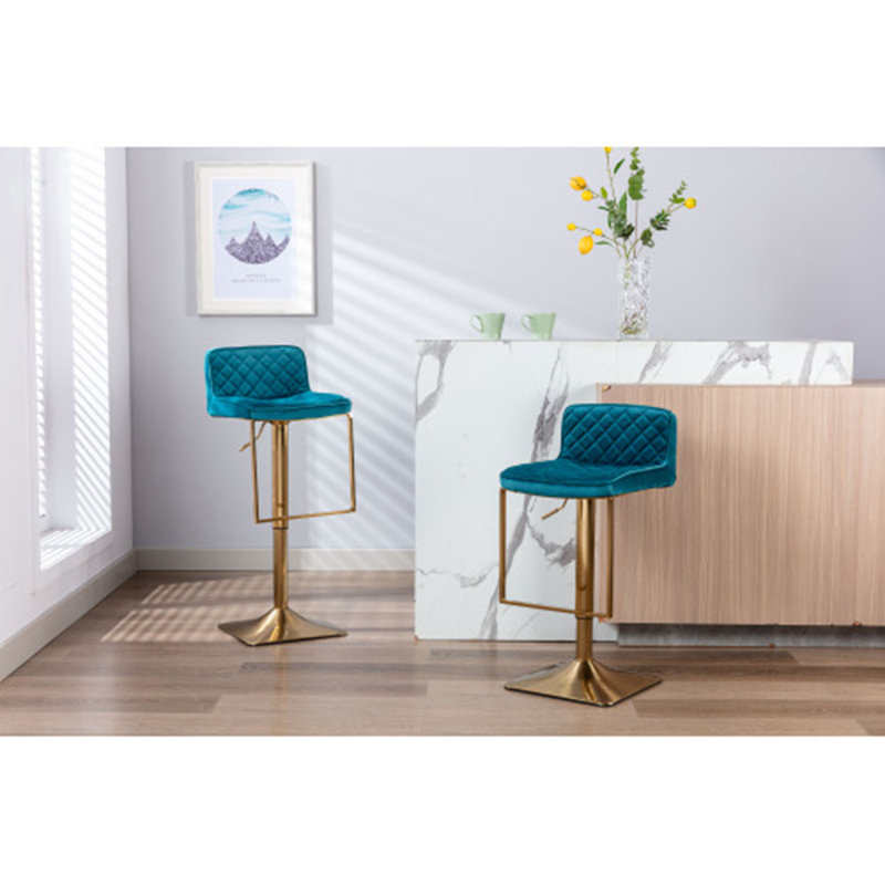 Tabouret pivotant à hauteur réglable, Bleu sarcelle