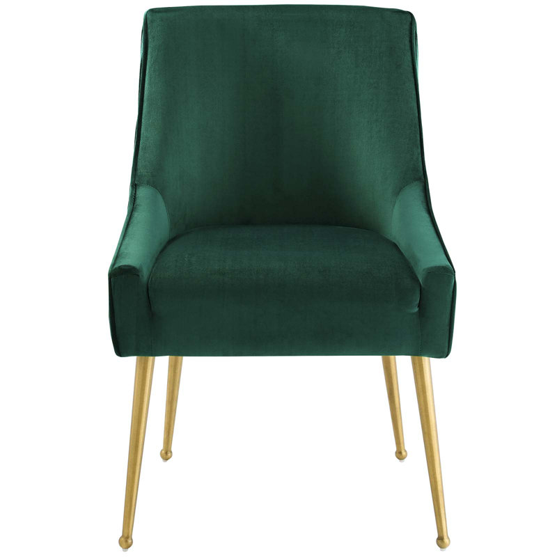 Chaise de salle à manger rembourrée Discern, Vert