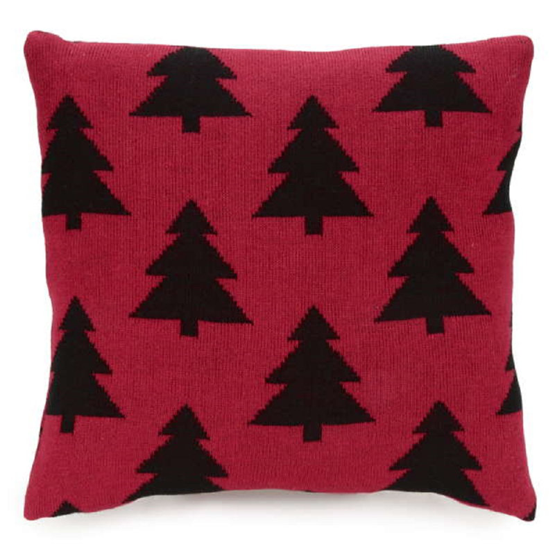 Knit Christmas Tree Throw Pillow and Insert