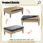 Ensemble de canapé d'extérieur en osier 6 pièces 6 pièces avec coussins doubles, pieds en bois et plateau de table en bois brun