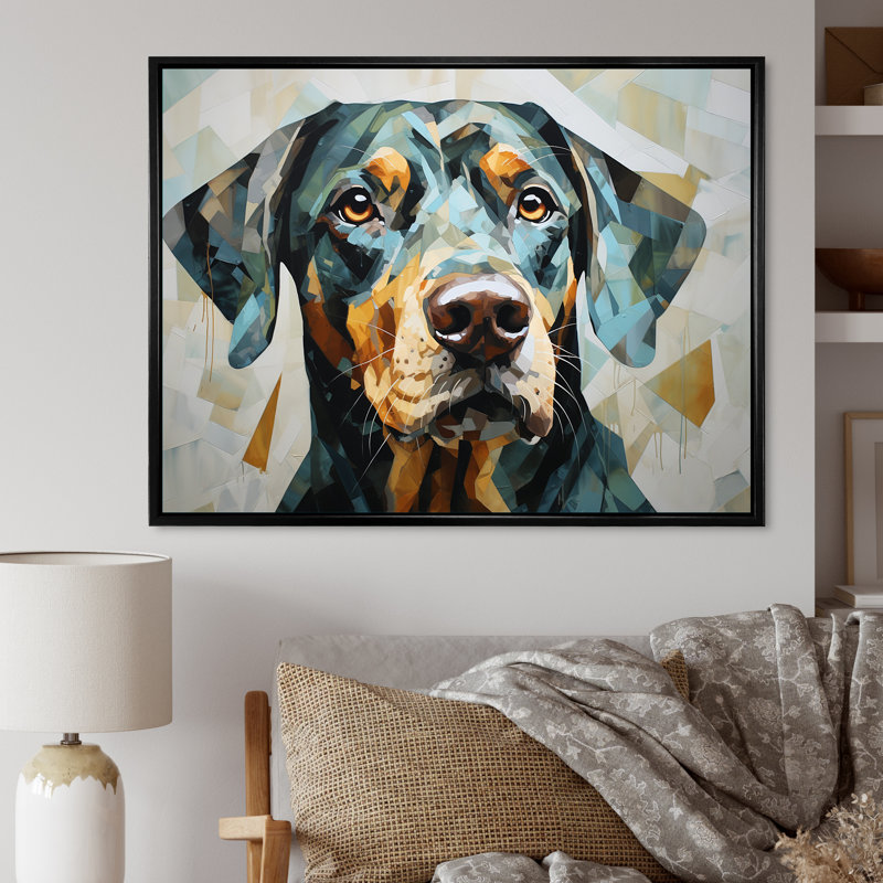 Portrait de regard sur toile Sheperds, H 12 po x l 20 po x P 1 po, Cadre flottant noir