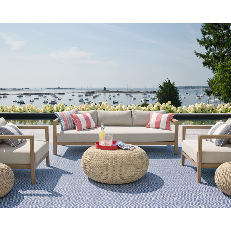Awning Polyester Indoor/Outdoor Pillow Cover, Red Striped, Rectangle 16"H x 20"W