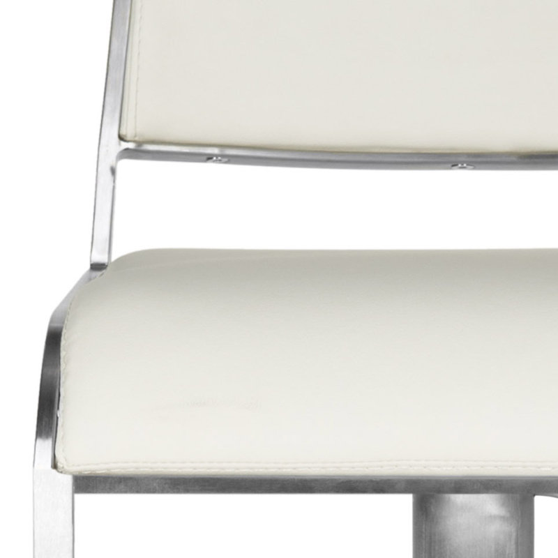 Koblick Swivel Upholstered Adjustable Height Counter Stool, White