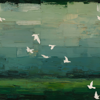 Oiseaux en vol, papier peint abstrait mural Moody
