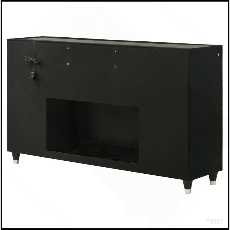 Commode chambre à coucher noire Mika, Noir