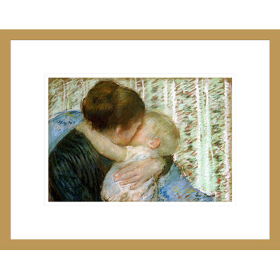 «A Goodnight Hug» par Mary Cassatt, impression giclée sur cadre