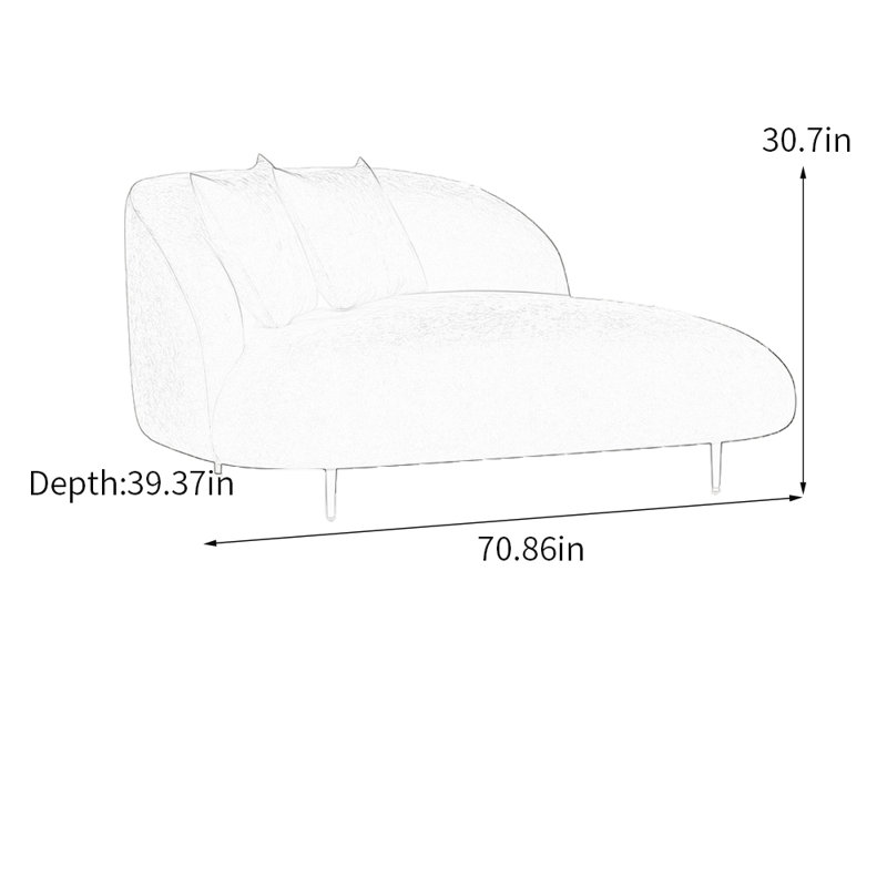 Fauteuil inclinable givré confortable au design épuré, Orienté à gauche (vu de face), Beige