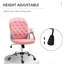 Pu Leather Home Office Chair In Pink, Button Style, With Padding, Adjustable Height And Tilt Function For Comfort Desk Pattern, Padded , Swivel Movement A Modern Workspace