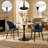  Bristol 27" Round Dining Table, Modern 2-Person Kitchen Beveled Table Top with Black Pedestal Base, Small Space Bistro Table for Apartments-1439952279
