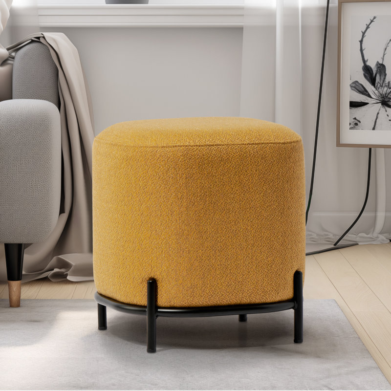 Tabouret d'appoint et repose-pieds jaune moutarde de 18 po Daryla, Jaune