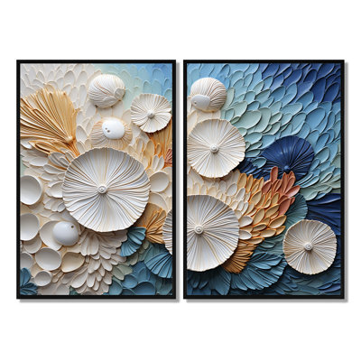 Coastal Seashell Tranquillity I - Beige Wall Art