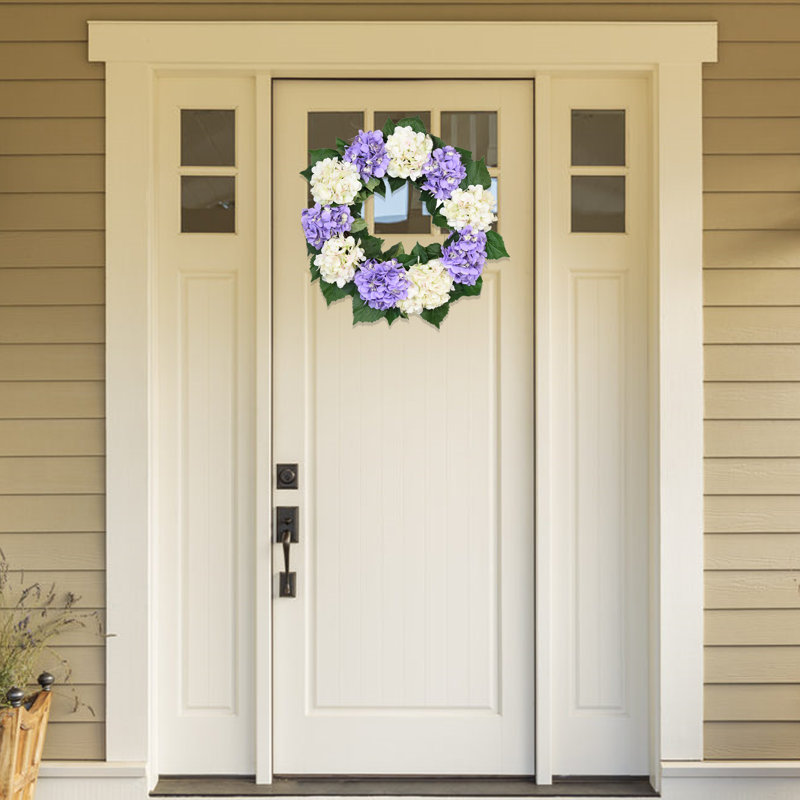 Couronne d'hortensia Athallia, Mauve/blanc