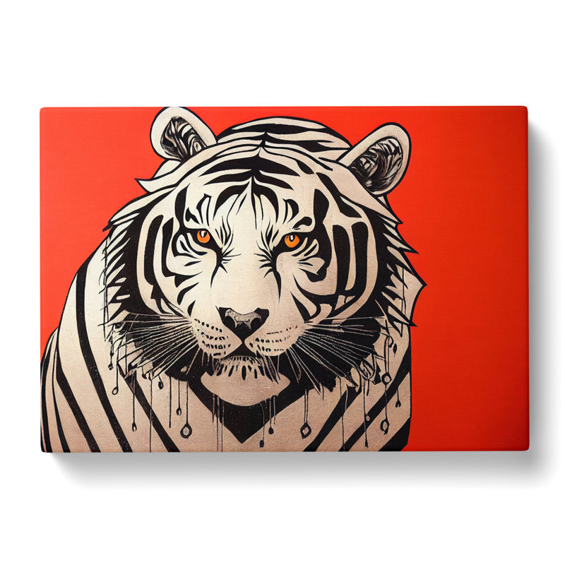 Modern Tiger Abstract - Wrapped Canvas, 50cm H x 76cm W x 3cm D