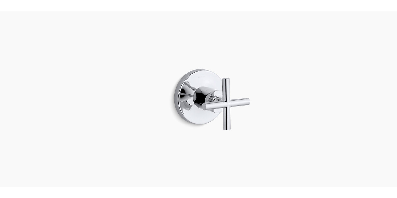 Purist Transfer Valve Trim with Cross Handle, Polished Chrome