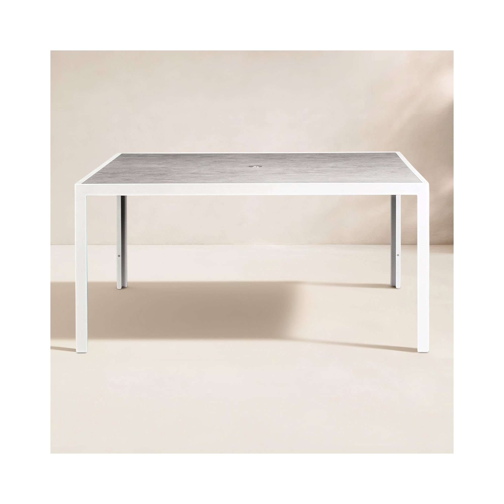 Deandra Ceramic Outdoor Dining Table, Slate, 29.5" H x 61" L x 61" D