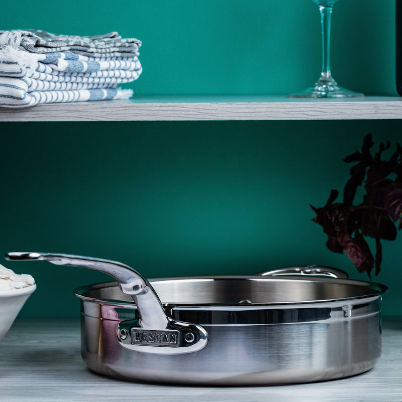5-Quart Stainless Steel Covered Saute Pan with Helper Handle