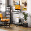 Bureau debout à roulettes noir HOMcom avec prises de courant, plateau de table inclinable et tablette inférieure