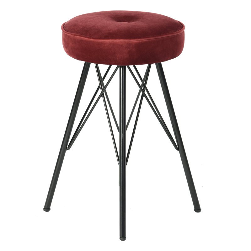 Etheredge Metal Accent Stool, Red