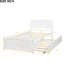 Lit simple en bois avec lit gigogne blanc-386169122