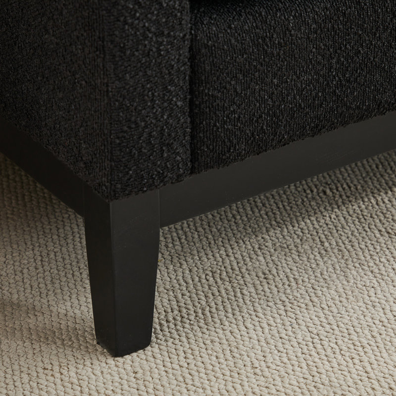 Upholstered Bench With Arms And 2 Bolsters, Black, Black