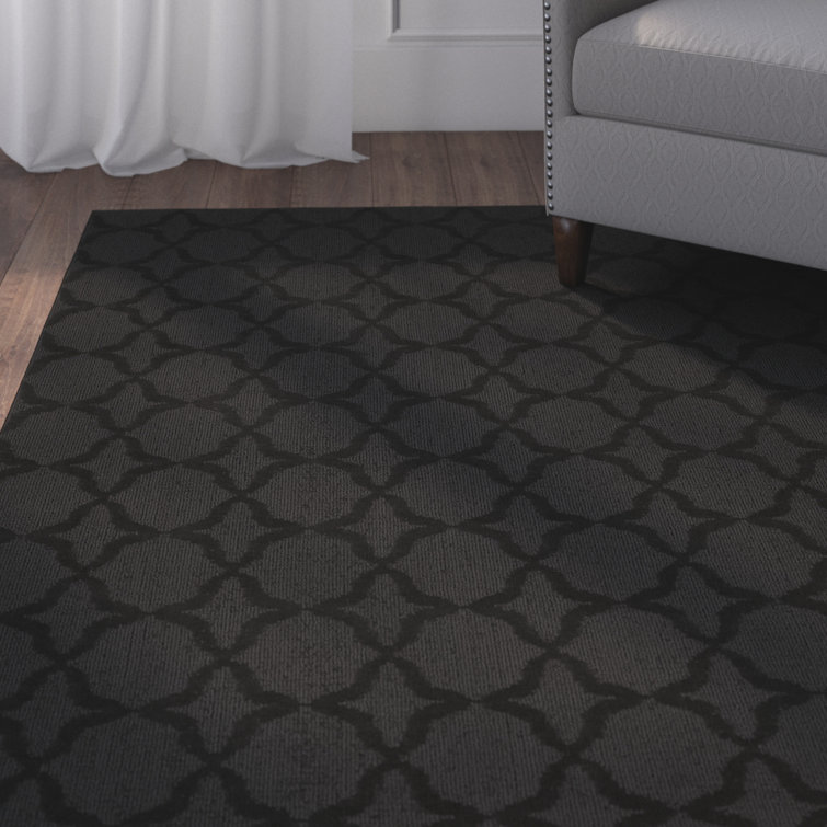 Togut Geometric Tufted Black Rectangle Area Rug
