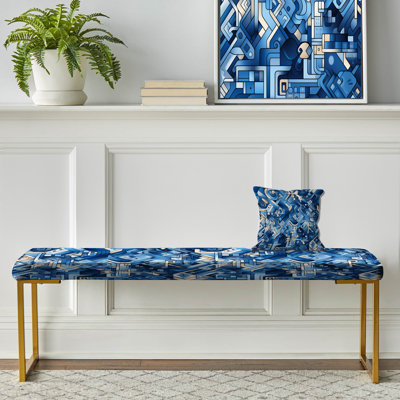 Banc rembourré Boho Cobalt Tessellations