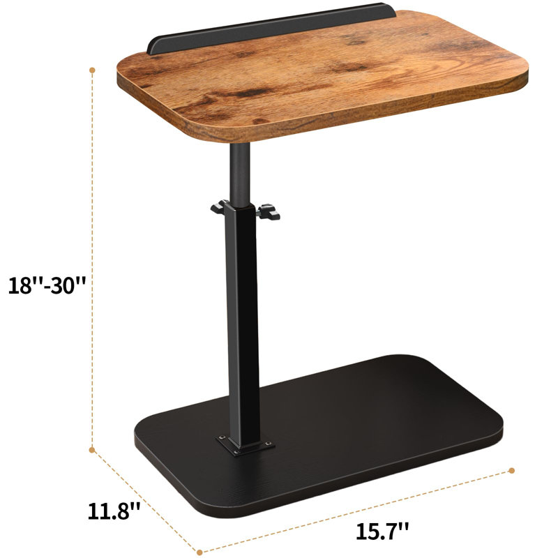 Adjustable Side Table, C Shaped End Table For Couch, 360° Swivel Small Side Table End Tables For Living Room, Bedroom, TV Tray Table For Couch