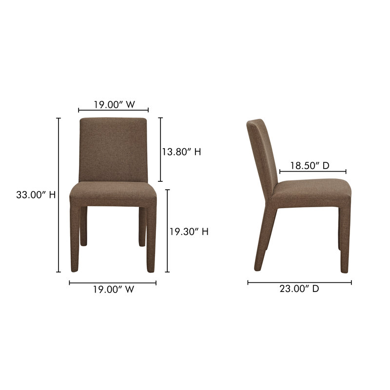 Brandie Dining Chair With Performance Fabric, Brown Performance Canvas