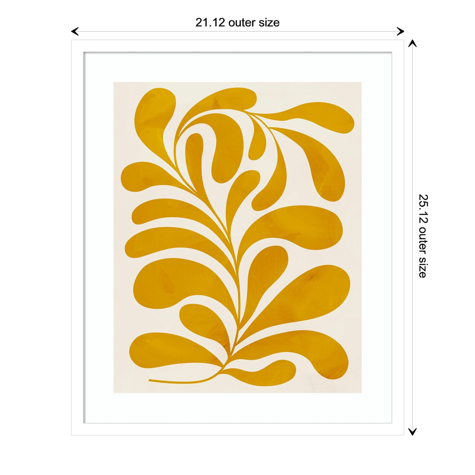 Goldenrod II by Grace Popp, White, 25" H x 21" W x 1" D