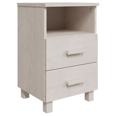 Hamar Nightstand Storage Bedside Cabinet Nightstand with 2 Drawers Pine Wood