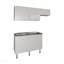 Ensemble d'armoires de cuisine 2 pièces avec évier en acier inoxydable, huitièmes tablettes, armoire de base à trois portes, armoire murale à cinq portes, cuisine, armoire de rangement, garage, blanc