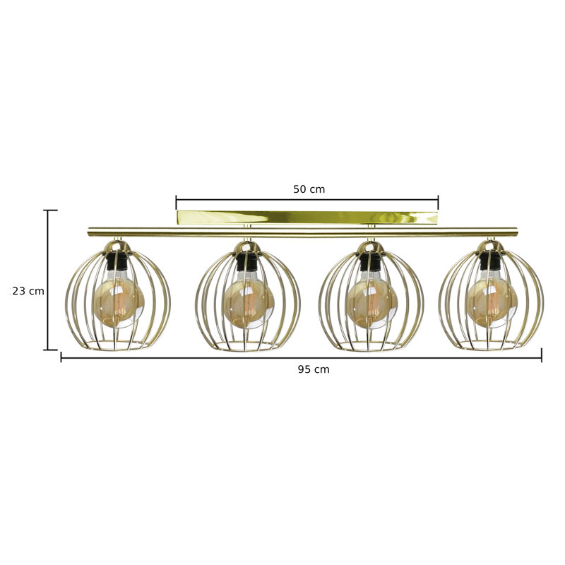 Andrekia Flush Mount, Gold, Gold