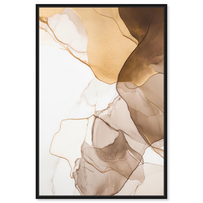 Sépia, ruisseaux de soie, art abstrait élégant par