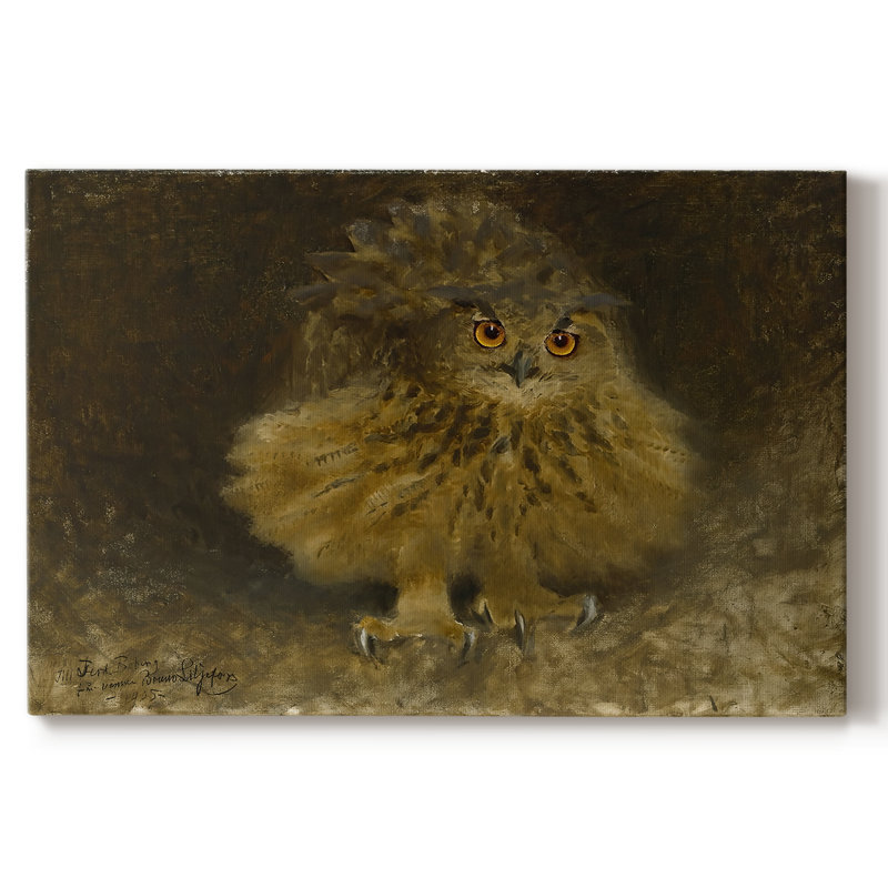 Hibou grand-duc (Berguv) - Brun Lilofors - Toile tendue avec châssis - 1895, 18 x 27