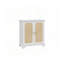 Armoire de rangement avec 2 portes en rotin et tablettes réglables