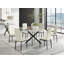 Tierra Modern Marble Effect and Metal 6 Seat Dining Table Set - Luxury Velvet Dining Chairs-88388498-88388488