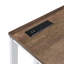 Bureau d'écriture rectangulaire avec port USB et prise, noyer et blanc-1731081832