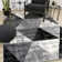Jashua Black White Grey Distressed Geometric Area Rug