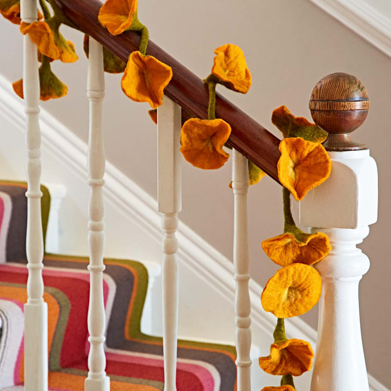 Felt Flower Garland, Mustard